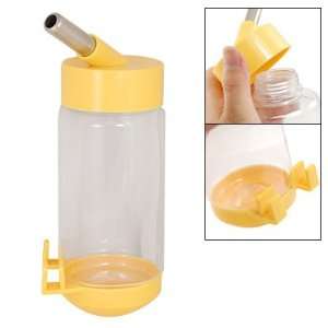   Yellow Clear Flip Top Water Bottle Feeder for Pet Dog