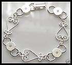 unique heart silver plated link bracelet blank form 