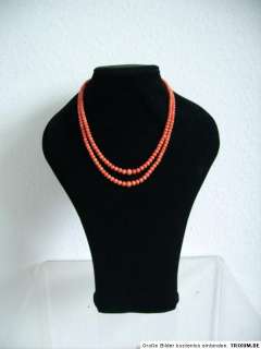   old genuine salmon CORAL graduated beads necklace ARTDECO 36 g  