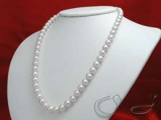 White 7mm Akoya Cultured Pearl Necklace 14K Gold Clasp  