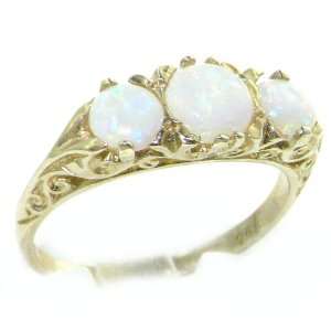 9K Yellow Gold Ladies Opal Anniversary Eternity Trilogy Ring   Size 12 