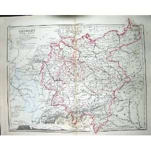  1837 Map Germany Deutschland Hanover Saxony Wurtemberg 