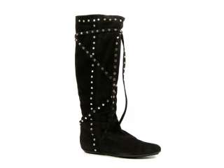 Jimmy Choo women knee high boots in black leather suede Size US 10 