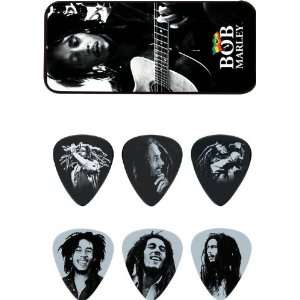   Bob Marley Silver Pick Tin with 6 Heavy Picks: Musical Instruments