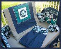 NEW baby crib bedding set m/ SEATTLE MARINERS fabric  