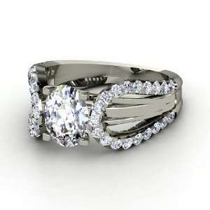  Rita Ring, Oval Diamond 14K White Gold Ring Jewelry