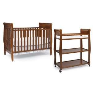   Classic Two Piece Convertible Crib Set in Cinnamon: Furniture & Decor