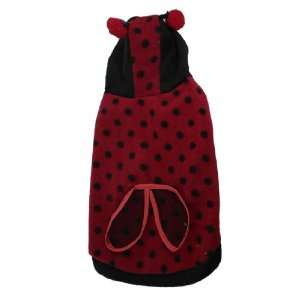   Dots Bee Design Fleece Hooded Shirt Red Black Size 16: Pet Supplies