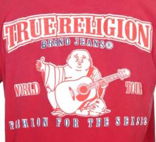 True Religion T Shirt DBL Puff Horsesho Scarlet Red Men New 