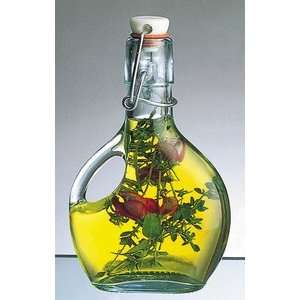 Flask Shaped Glass Hermetic Stopper Oil Storage Bottle  