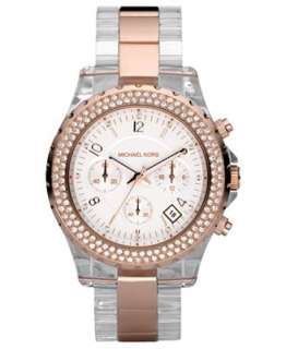Michael Kors Watch, Womens Clear Acetate Bracelet 42mm MK5323