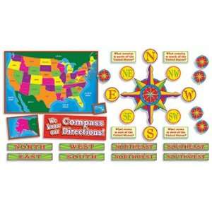   Bb Set Us Map & Compass Directions By Teachers Friend: Toys & Games