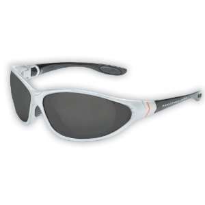   Safety Glasses with Black/Silver Frame and Gray Tint Anti Fog Lens