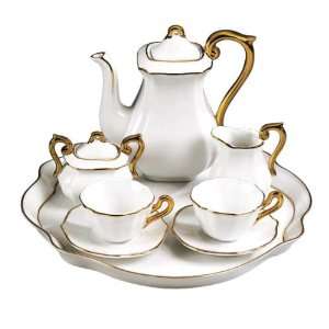  *andrea By Sadek Childs Tea Set White With Gold Trim 