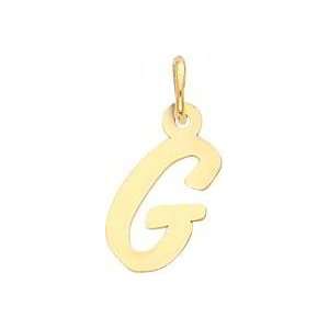  Cursive Letter G Charm 14k Gold: Jewelry