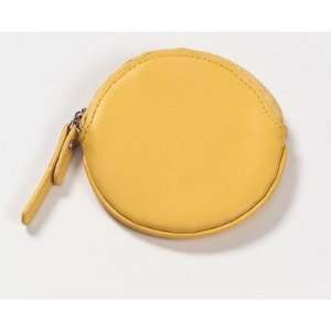  Clava Leather CL 2297YELLOW Round Coin Purse in Yellow 
