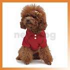 Comfortable Puppy Polo Pure Chinese Red T Shirt Dog Pet Clothes Dress 