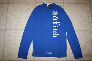 NWT Abercrombie Boys Medium 10 Blue a&fitch LS T Shirt  