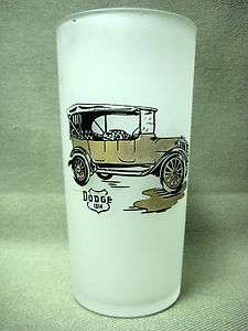 1914 Dodge Frosted Bar Glass Vintage Antique Auto Mint  