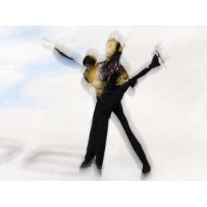  Blurred Action of Pairs Figure Skaters, Torino, Italy 