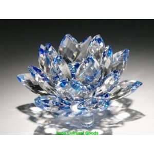    Luos Beautiful Blue/Clear Crystal Lotus Flower   3