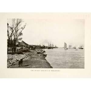  1907 Print Yingkou Liaoning Neuchwany China Asia Harbor 