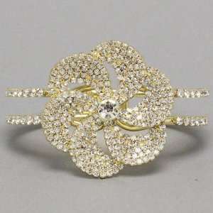  Gold Womens Flower Bracelet, Bling Bling Jewelry