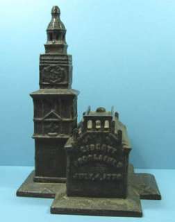 1875 INDEPENDENCE HALL OLD CAST IRON TOY BANK GUARANTEED OLD 