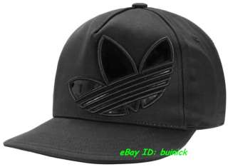  ADICOLOR SOLID CAP big trefoil logo hip hop hat new Black  