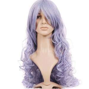    Light Purple Long Curly Anime Cosplay Costume Wig: Toys & Games
