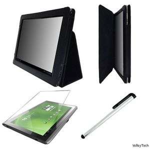 Acer Iconia A500 Leather Case Cover Stand + Screen Protector + Stylus 