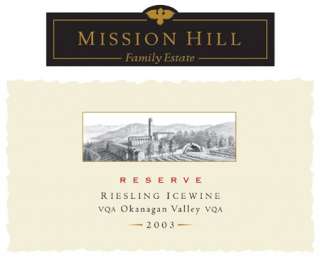 Mission Hill Riesling Icewine Reserve (half bottle) 2003 