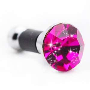 Headphone Plug Dust Protector Charm w/Hot Pink Stone 