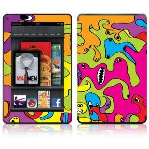   Kindle Fire Decal Skin Sticker   Color Monsters 