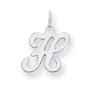  Sterling Silver Stamped Initial H Charm: Jewelry