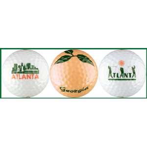  Atlanta Golf Balls w/ Georgia Peach