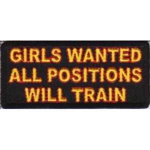   wanted all positions will train Funny Biker Patch 