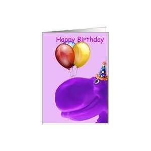  Happy Hippo Purple Birthday Card Toys & Games
