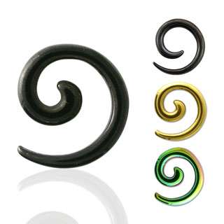 Black & Silver Stainless Steel Spiral Ear Taper Talon Stretcher 