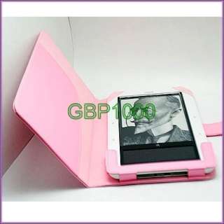 Pink  Nook Color PU Leather Case Cover  