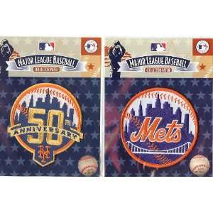  New York Mets 50th Anniversary & Mets Orange Patch Combo 
