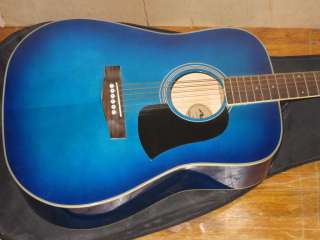 Aria AW 20 BLS Blue Acoustic Guitar w/Gig Bag  