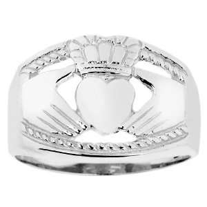  Silver Claddagh Ring Mens Bold (11): Jewelry