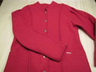 Womens Coat Size M 38 GEIGER Austria 100% Wool Red Mint Condition 