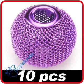 P171 10pcs 20mm DIY Basketball wives Round Spacer Mesh Beads Purple 