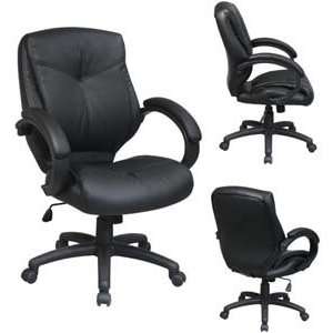   Managers Chair with Padded Loop Arms and Locking Tilt Control (Black