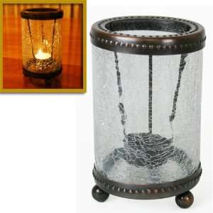   : DECORATIVE IRON AND CRACKLE GLASS TEALIGHT HOLDER: Home Improvement