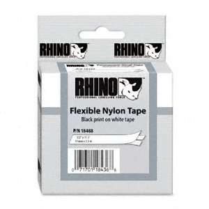 Rhino Flexible Nylon Industrial Label Tape Cassette, 1/2in x 11 1/2 ft 