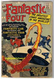 FANTASTIC FOUR #3,Costumes,1st, Jack Kirby, 1961,GD/GD+  
