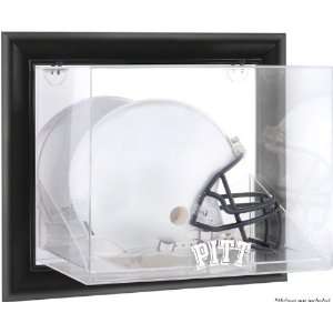   Panthers Black Framed Wall Mountable Logo Football Helmet Display Case